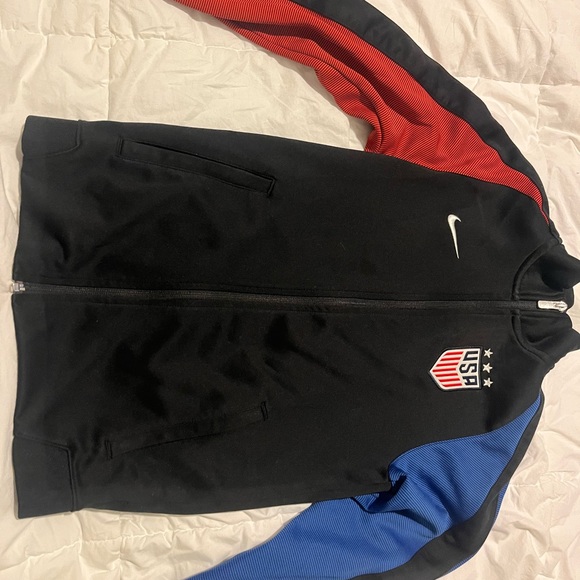 Black Nike USA Track Jacket with Red and Blue Sleeves - Picture 1 of 4